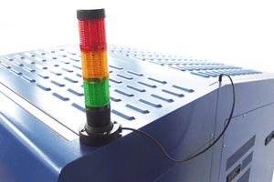 Sicherheitsanzeige Licht des Spirit GLS Hybrid PRO Lasercutters zur Statusanzeige des Betriebszustands